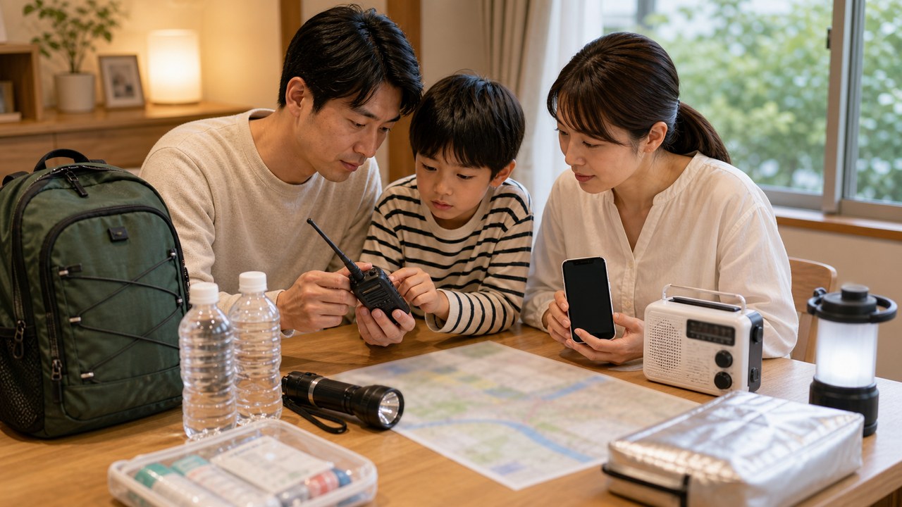 アマチュア無線と災害時通信のイメージ