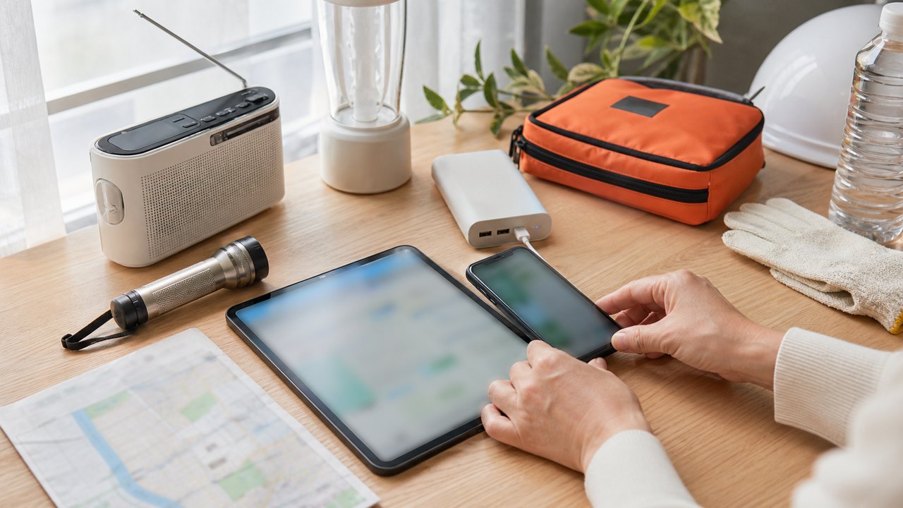 エリアメールと災害情報への備えのイメージ