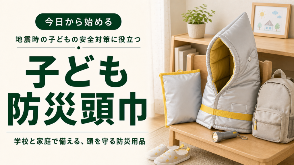 子ども用防災頭巾の選び方を紹介する記事のアイキャッチ画像
