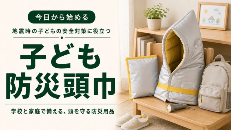 子ども用防災頭巾の選び方を紹介する記事のアイキャッチ画像