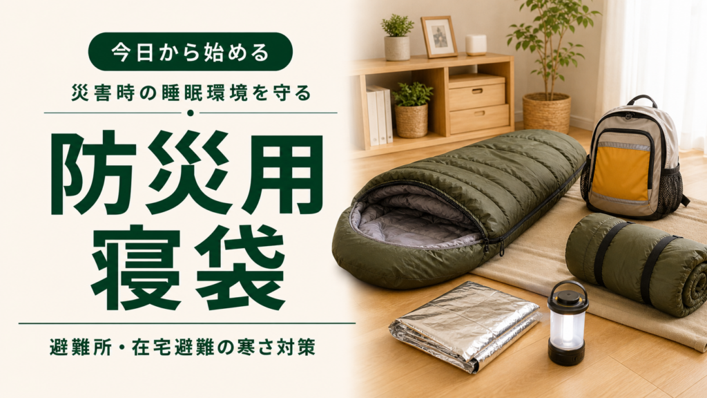 防災用寝袋の選び方を解説する記事のアイキャッチ画像