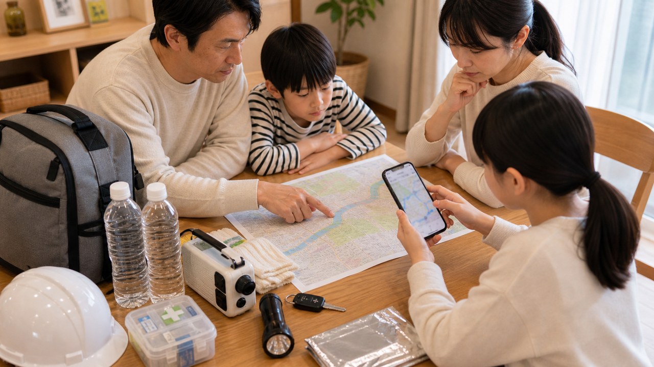 災害時のタクシー利用と避難支援のイメージ