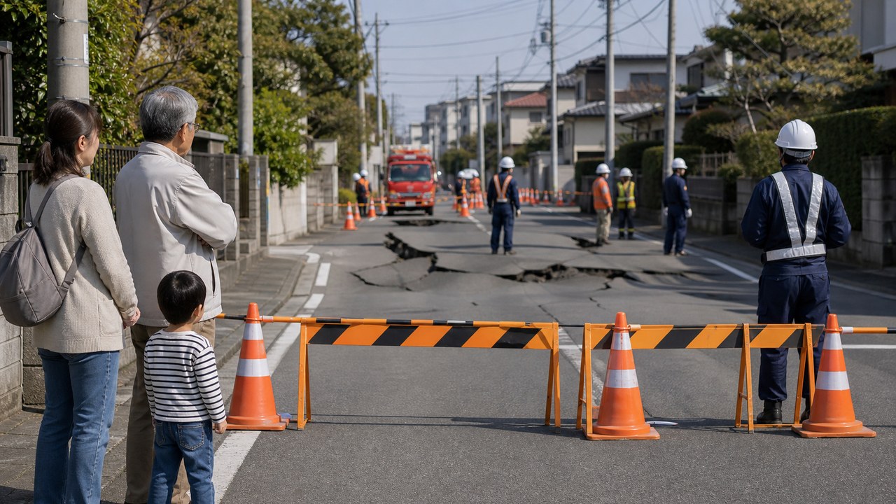災害時の交通規制と避難判断のイメージ