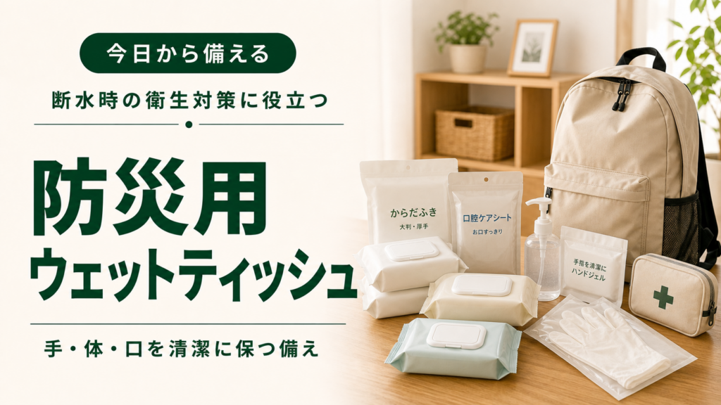 断水時の衛生対策に役立つ防災用ウェットティッシュ