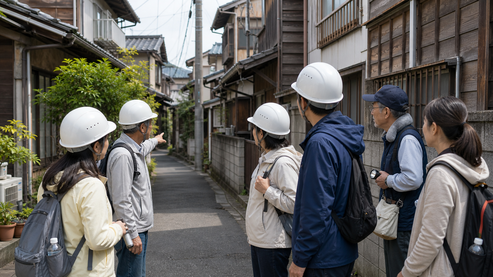 地区内残留地区が指定される背景を確認する防災行動のイメージ