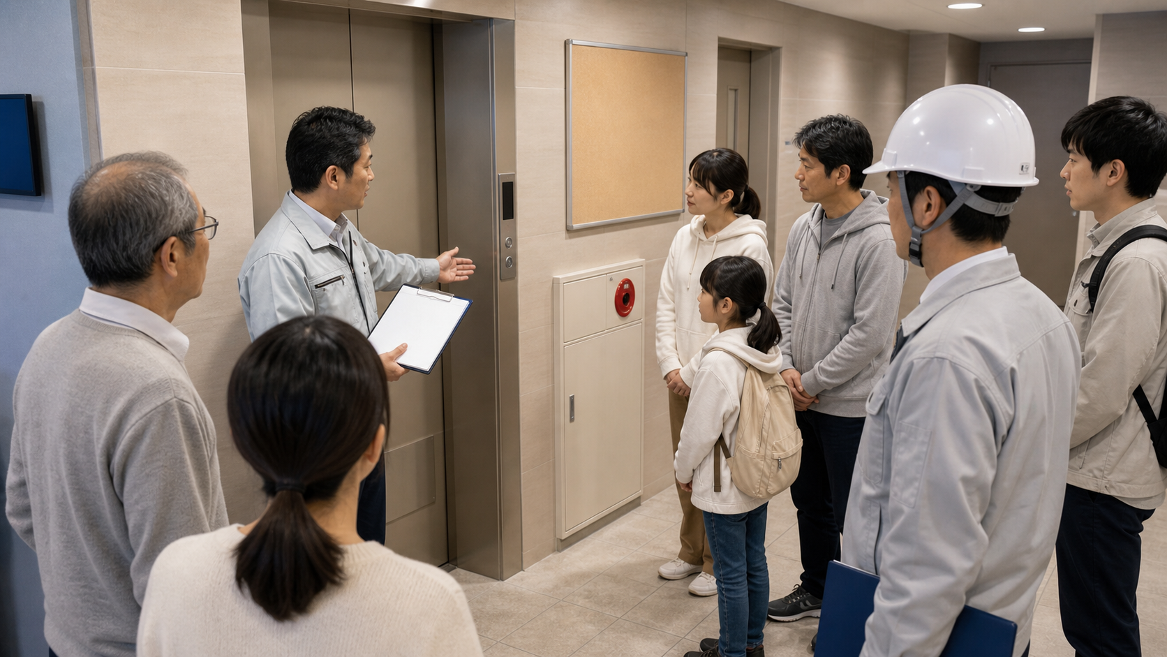 やってはいけない危険行動に関するエレベーター防災のイメージ
