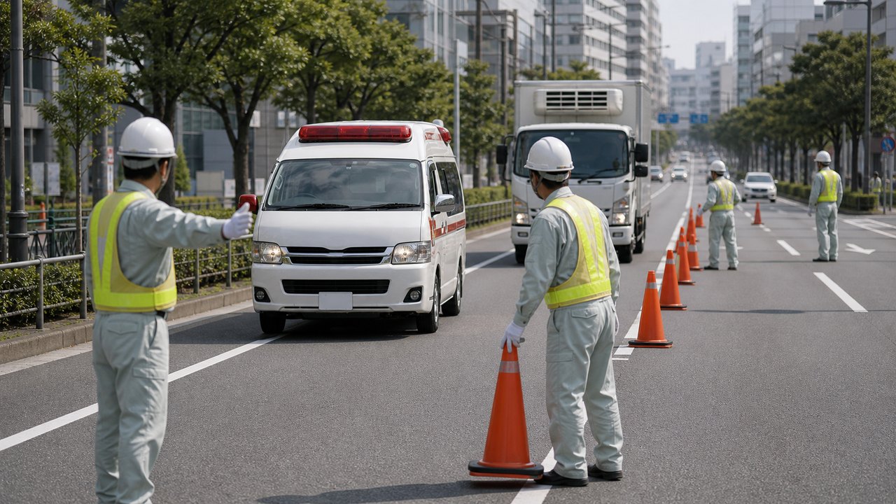 緊急輸送道路と災害時の道路確保のイメージ
