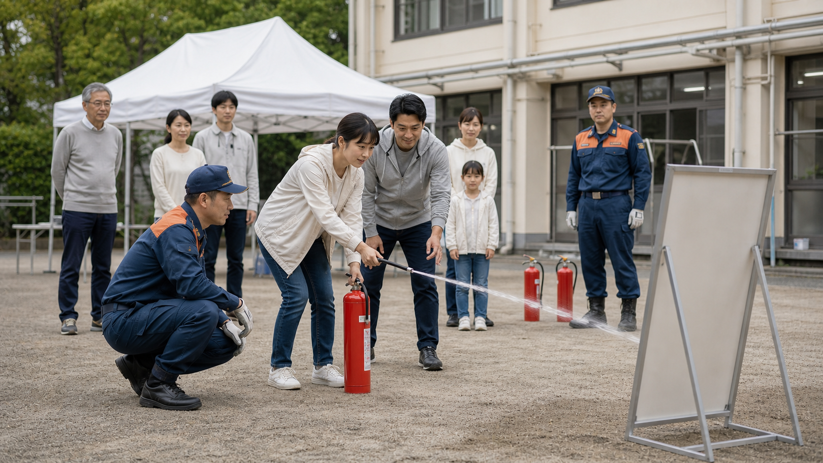 火災旋風が起こりやすい条件に関する地震火災と避難のイメージ