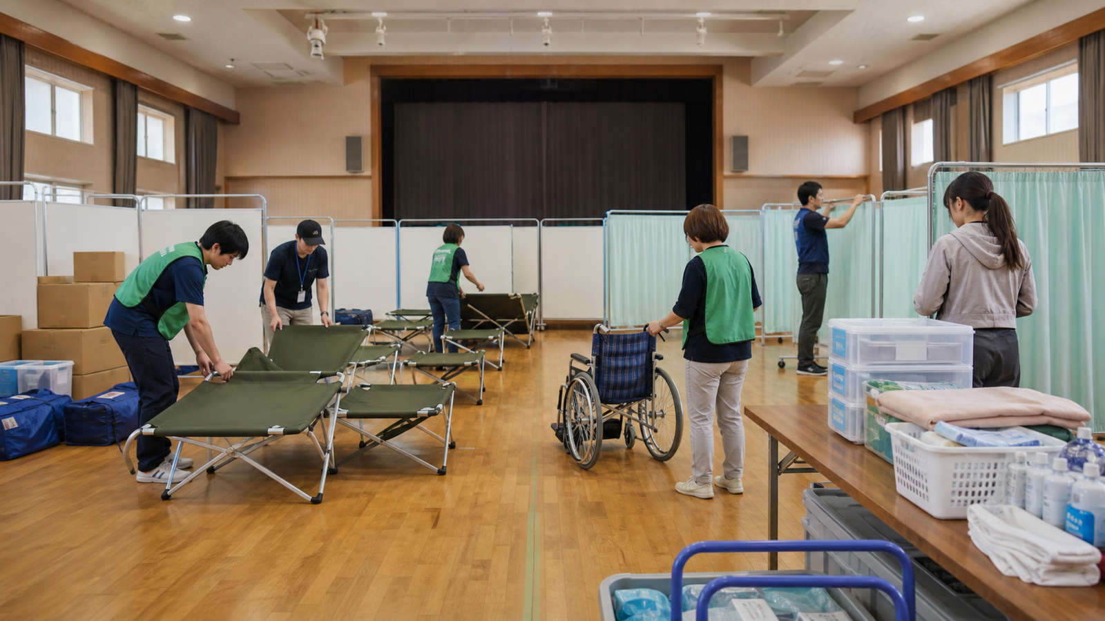 福祉避難所の室内環境と支援スペースのイメージ