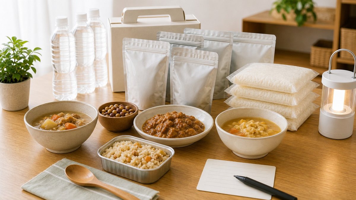 保存食を試食して食べやすさを確認している様子