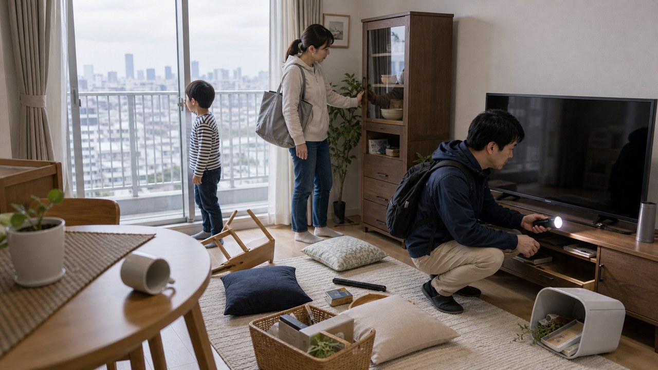 長周期地震動と高層マンション防災のイメージ