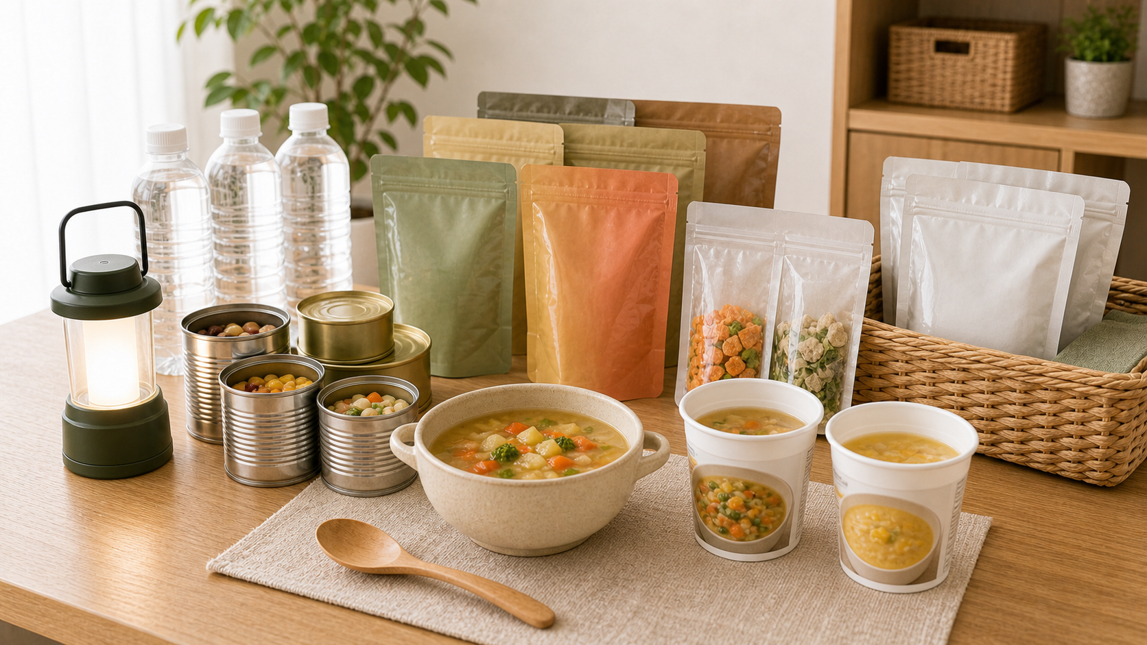 野菜スープや缶詰など災害時の栄養を補う長期保存食