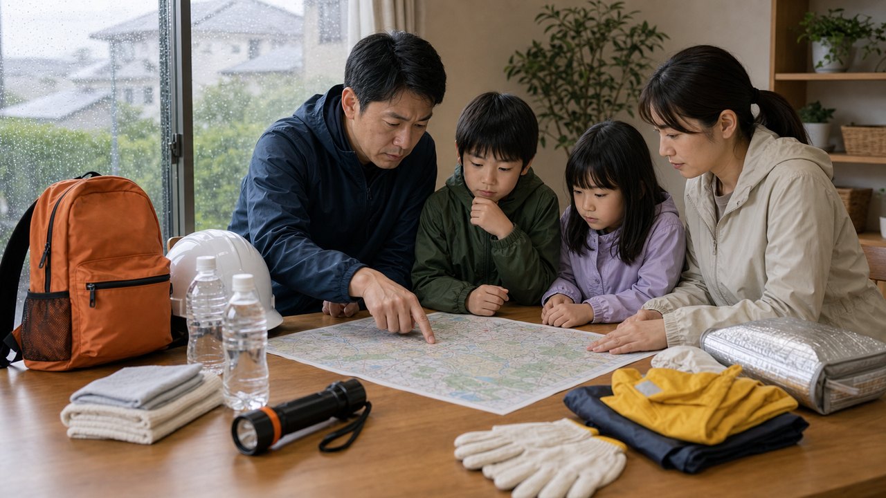 マイ・タイムラインと台風への備えのイメージ