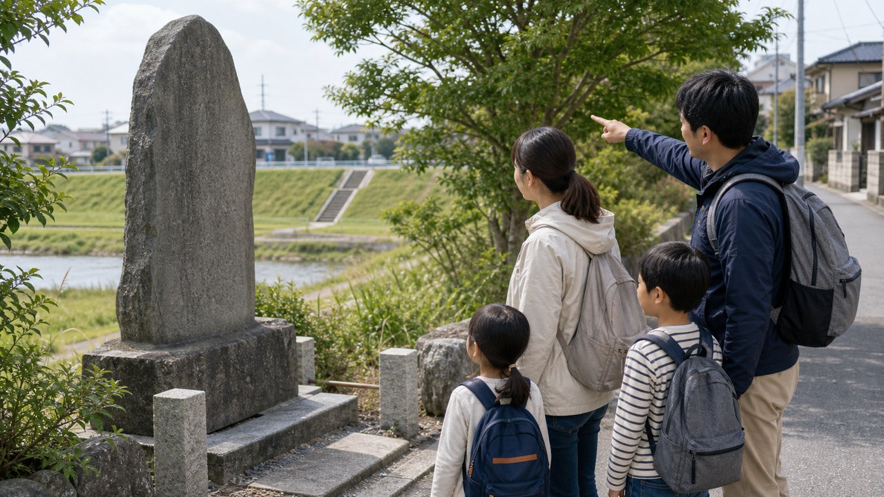 自然災害伝承碑と地域防災学習のイメージ