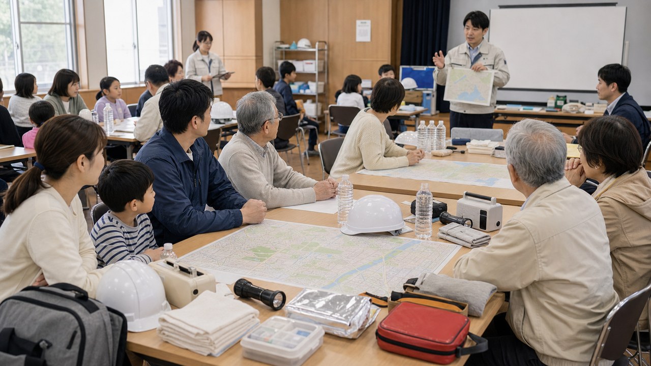 防災教育と避難訓練のイメージ
