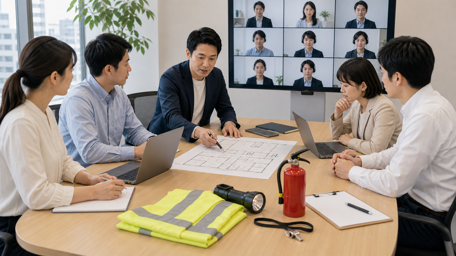 消防訓練として実施するときの注意点を確認するリモート消防訓練のイメージ