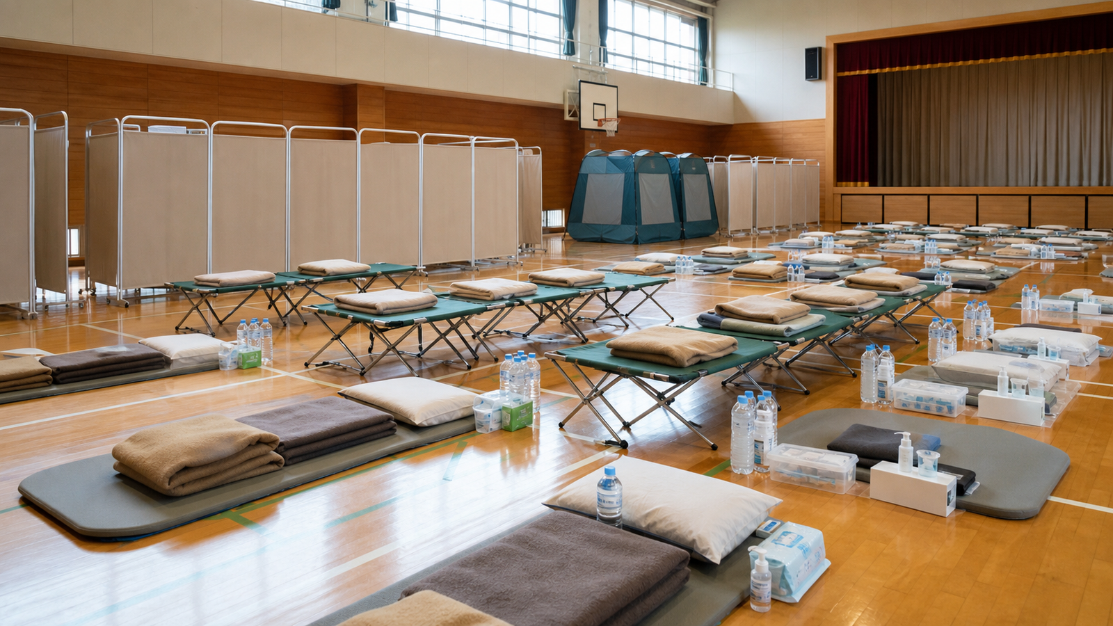 避難所や一時滞在施設を想定した防災準備