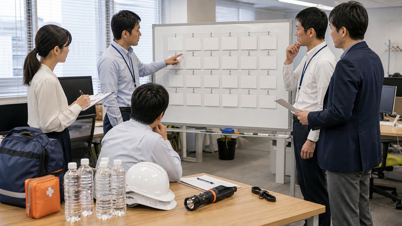 帰宅困難者対策と職場備蓄のイメージ