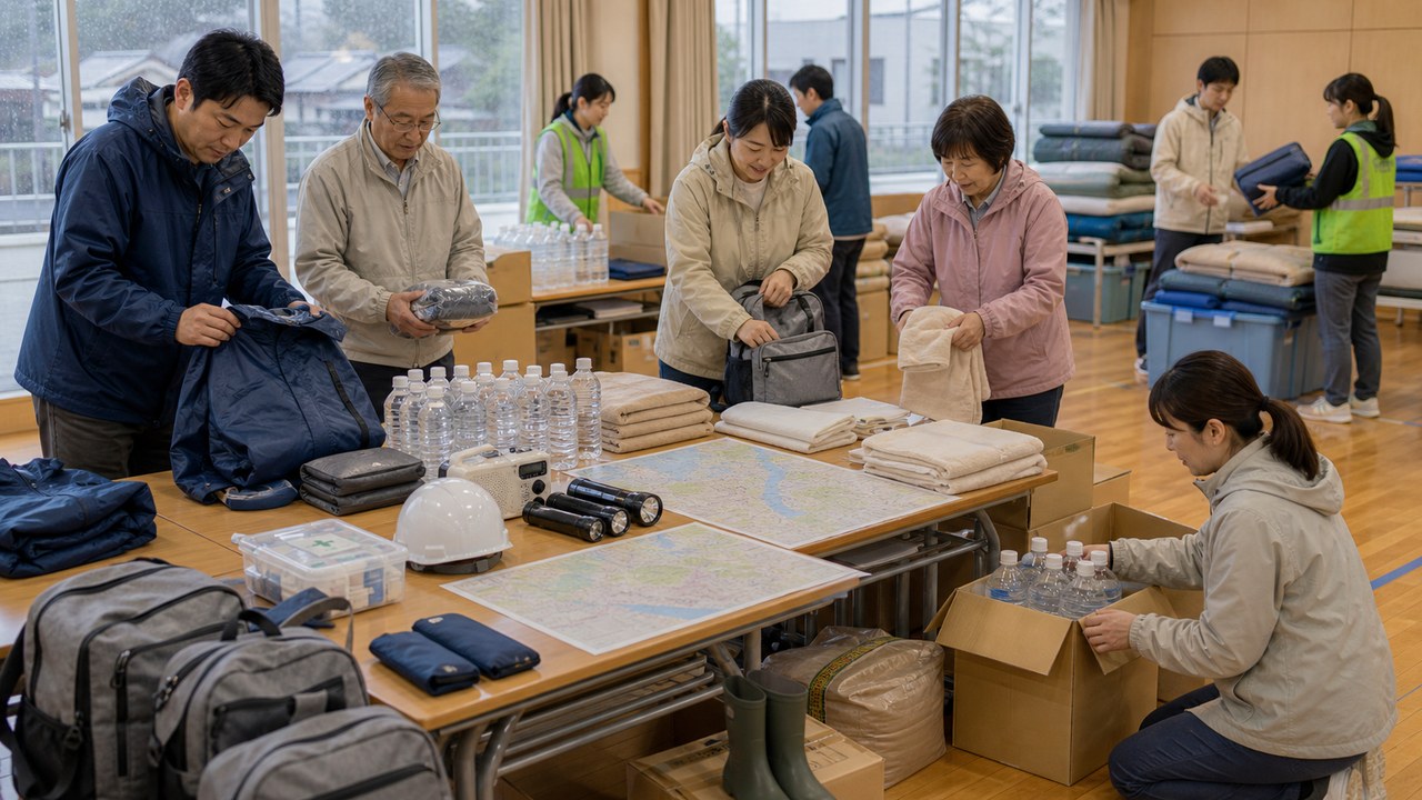 集中豪雨への備えと早期避難のイメージ