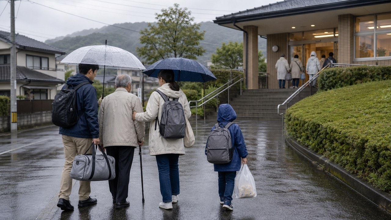 集中豪雨への備えと早期避難のイメージ