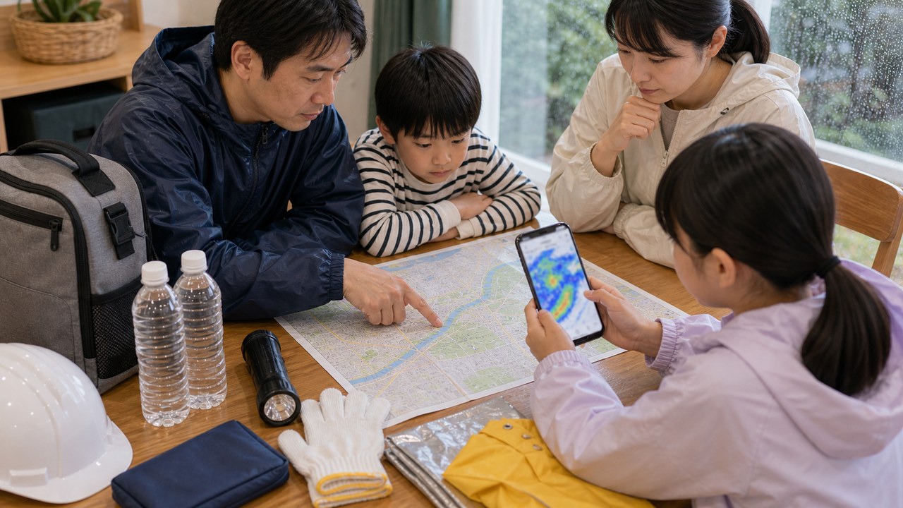 集中豪雨への備えと早期避難のイメージ