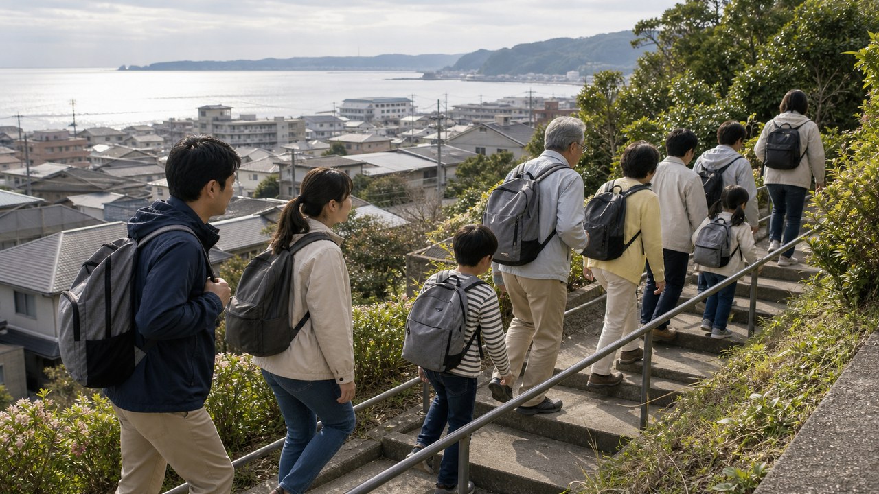 海溝型地震と津波避難の備えのイメージ