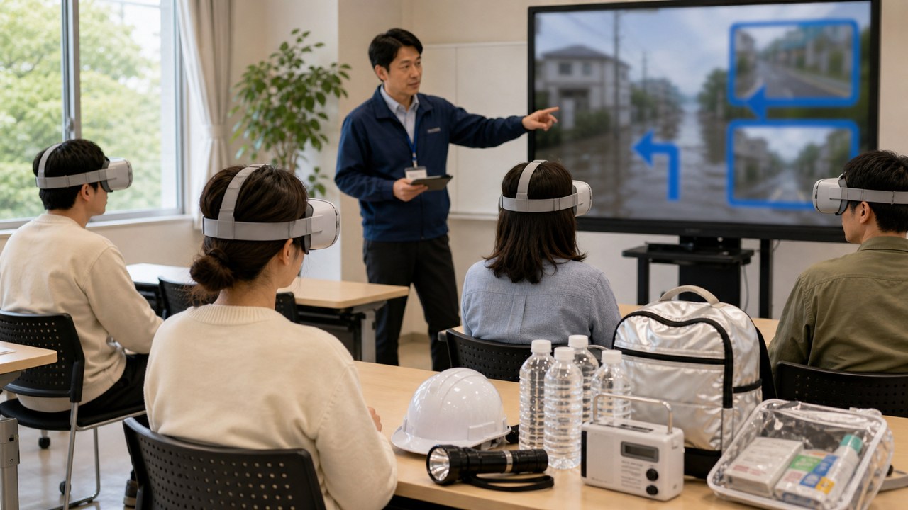 VR火災訓練とVR災害訓練のイメージ