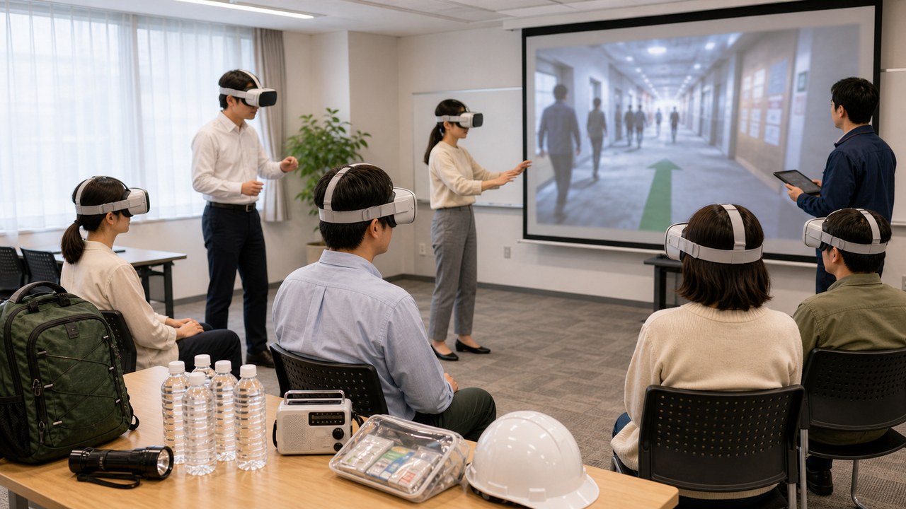 VR火災訓練とVR災害訓練のイメージ