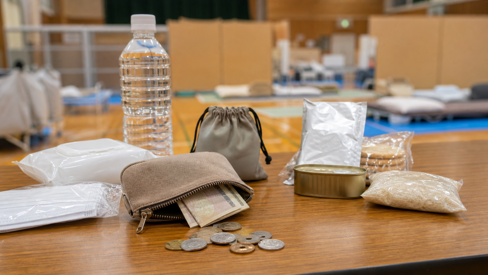 避難所で現金が必要になりやすいものの避難所現金対策イメージ
