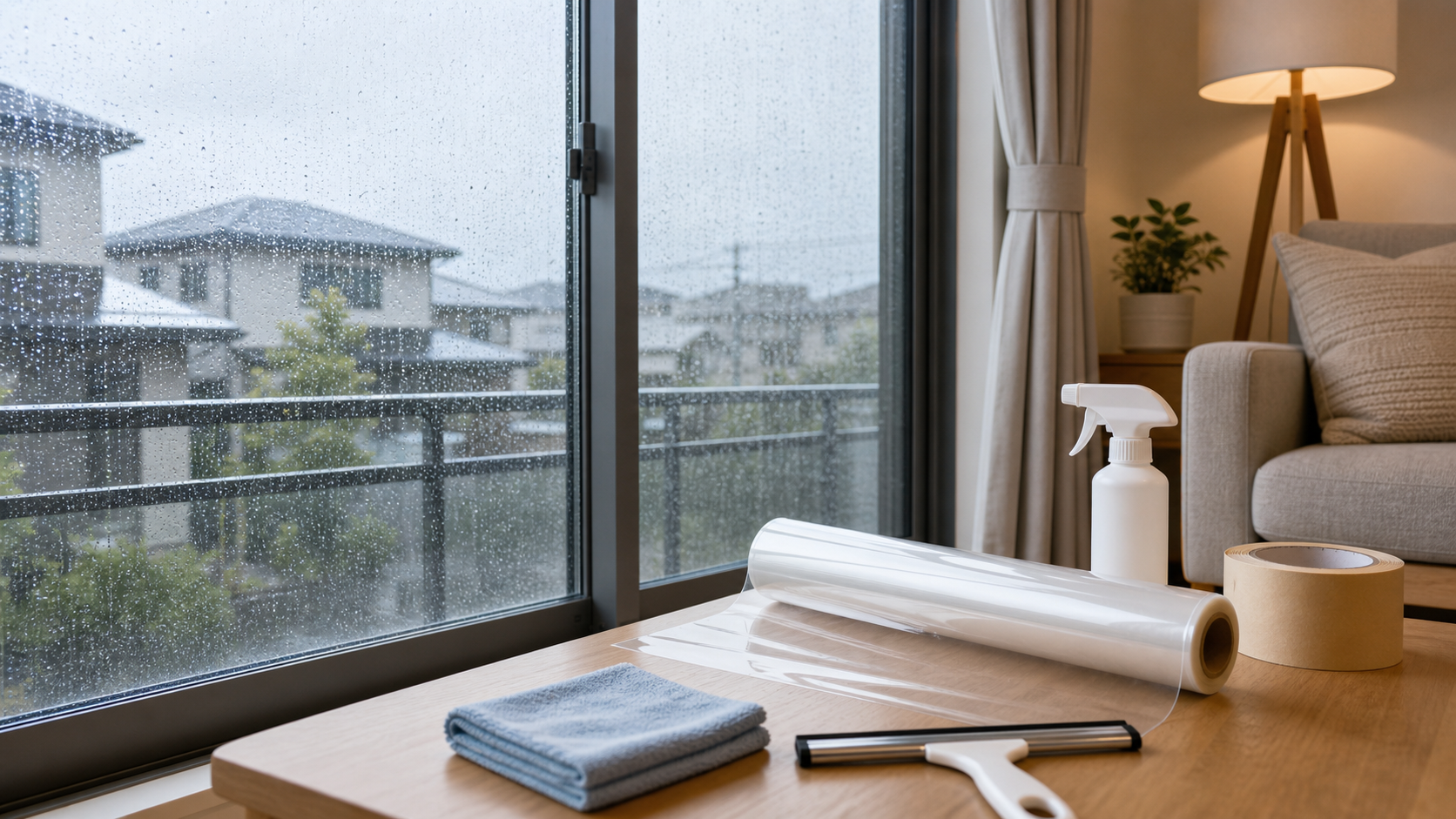 まず優先するのは外の飛来物対策の雨戸なし台風対策イメージ