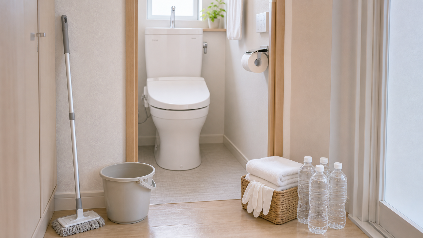 バケツで流す前に確認することに関する断水時のトイレ対策イメージ